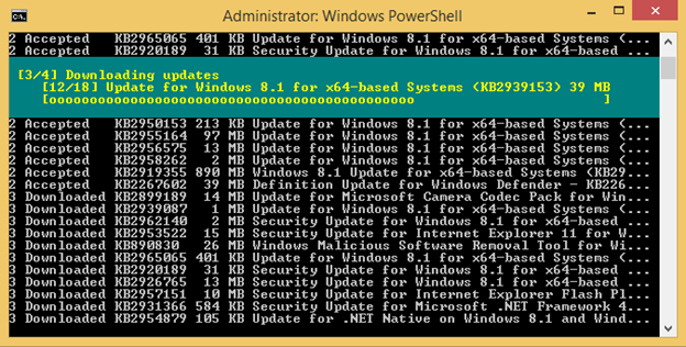 Установка обновлений Windows с помощью PowerShell