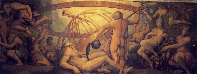 Оскопление Урана Кроном. Джорджо Вазари и Жерарди Христофано, XVI век