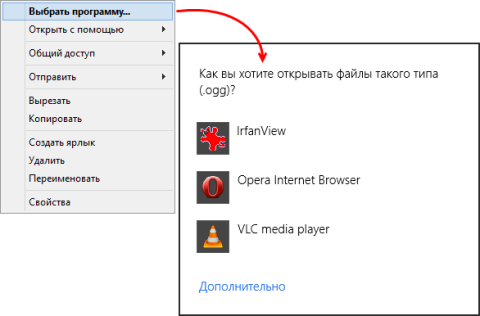 Сопоставление типов файлов программам в Windows 8